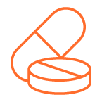 Test PGx gestion de la douleur avec 40 médicaments Icon - Pilule et médicaments couverts dans le test PGx gestion de la douleur