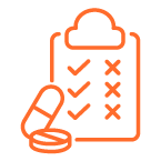 Icone de liste des effets secondaires possibles pour les médications TDAH, santé mentale, statines, gestion de la douleur 