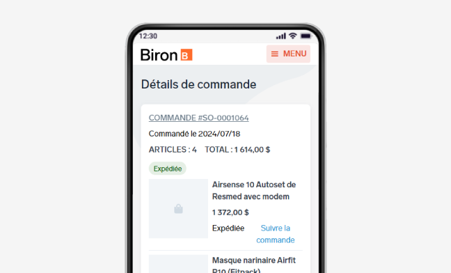 DÃ©tails de commande MonBiron
